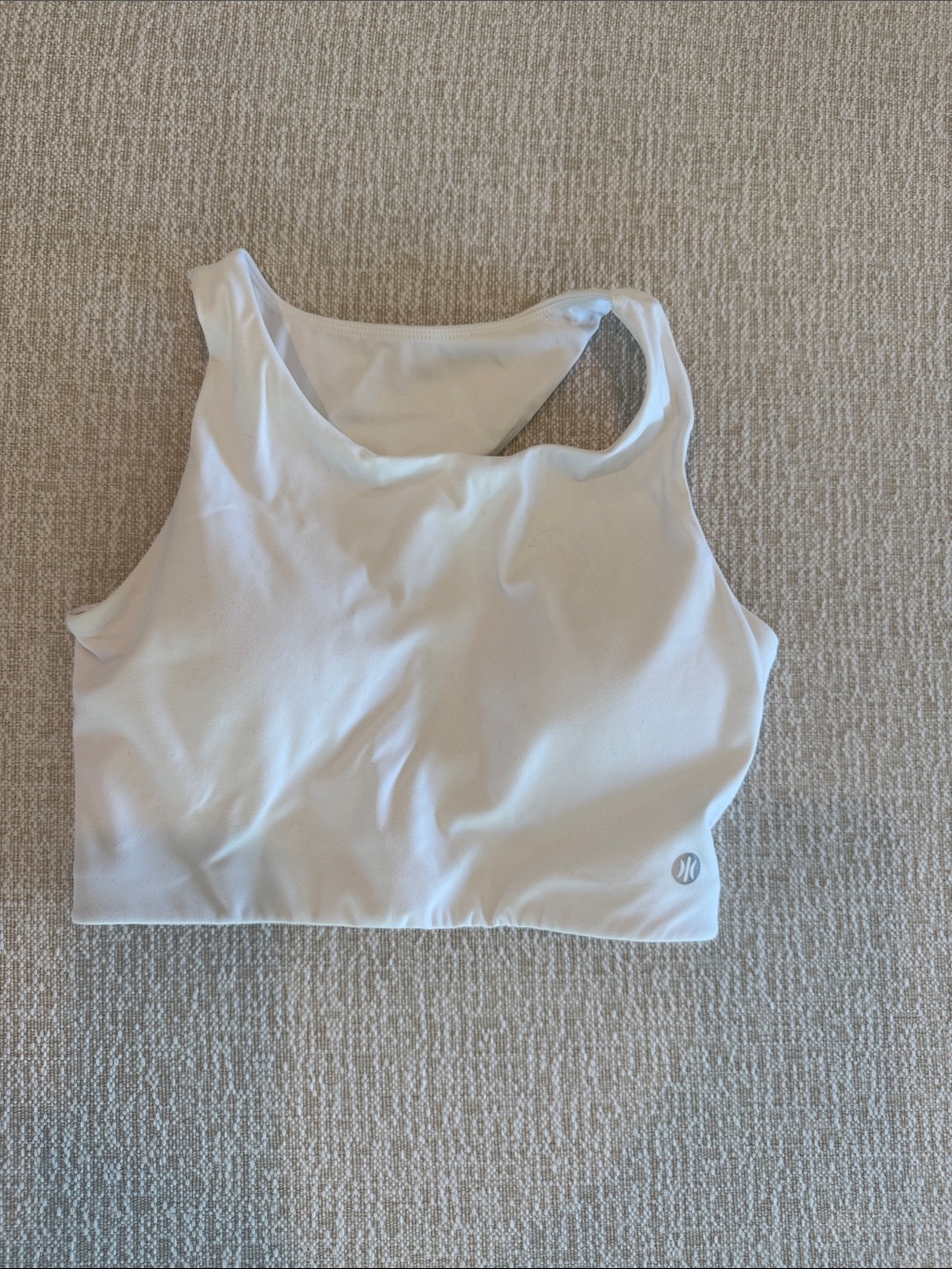Kiara White Cropped Athletic Tank Top
